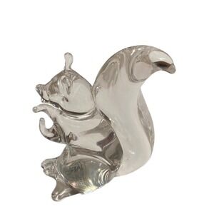 Royal Sweden Crystal Squirrel Paperweight Heavy Genuine Handmade Italy Vintage
